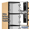 Designer Wood Locker - Five Tier Box Style 3 Wide 5 Feet High 18 Inches Deep Maple