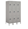 18" Wide Triple Tier Standard Metal Locker - 3 Wide - 6 Feet High - 21 Inches Deep