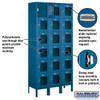 See-Through Metal Locker - Six Tier Box Style 3 Wide 6 Feet High 12 Inches Deep Blue Assem