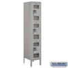 See-Through Metal Locker - Triple Tier 1 Wide 5 Feet High 15 Inches Deep Gray Unassembled