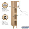 See-Through Metal Locker - Four Tier 1 Wide 6 Feet High 15 Inches Deep Tan Assembled