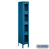 See-Through Metal Locker - Four Tier 1 Wide 6 Feet High 15 Inches Deep Blue Unassembled