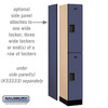 Designer Wood Locker - Double Tier 1 Wide 6 Feet High 18 Inches Deep Blue