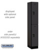 Designer Wood Locker - Double Tier 1 Wide 6 Feet High 18 Inches Deep Black