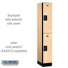 Designer Wood Locker - Double Tier 1 Wide 6 Feet High 18 Inches Deep Maple