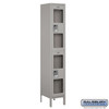 Extra Wide See-Through Metal Locker - 1 Double Tier 6 Feet High 15 Inches Deep Gray