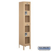 Extra Wide See-Through Metal Locker - 1 Double Tier 6 Feet High 15 Inches Deep Tan U