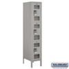 See-Through Metal Locker - Triple Tier 1 Wide 5 Feet High 18 Inches Deep Gray Unassembled