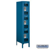 See-Through Metal Locker - Triple Tier 1 Wide 5 Feet High 18 Inches Deep Blue Assembled