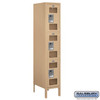 See-Through Metal Locker - Triple Tier 1 Wide 5 Feet High 18 Inches Deep Tan Assembled