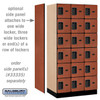 Designer Wood Locker - Six Tier Box Style 3 Wide 6 Feet High 21 Inches Deep Cherry