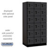 Designer Wood Locker - Six Tier Box Style 3 Wide 6 Feet High 21 Inches Deep Black