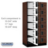 Designer Wood Locker - Six Tier Box Style 3 Wide 6 Feet High 21 Inches Deep Mahogany