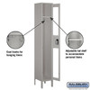 See-Through Metal Locker - Single Tier 1 Wide 6 Feet High 12 Inches Deep Gray Assembled