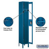 See-Through Metal Locker - Single Tier 1 Wide 6 Feet High 12 Inches Deep Blue Unassembled