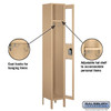 See-Through Metal Locker - Single Tier 1 Wide 6 Feet High 12 Inches Deep Tan Unassembled