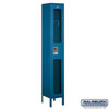 See-Through Metal Locker - Single Tier 1 Wide 6 Feet High 12 Inches Deep Blue Unassembled