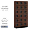 12" Wide Five Tier Box Style Designer Wood Locker - 3 Wide - 5 Feet High - 21 Inches Deep
