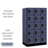 Designer Wood Locker - Five Tier Box Style 3 Wide 5 Feet High 21 Inches Deep Blue