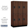 Extra Wide Designer Wood Locker - Double Tier 3 6 Feet High 18 Inches Deep Mahogany