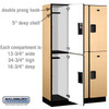 Extra Wide Designer Wood Locker - Double Tier 3 6 Feet High 18 Inches Deep Maple