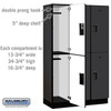 Extra Wide Designer Wood Locker - Double Tier 3 6 Feet High 18 Inches Deep Black