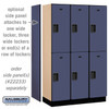 Extra Wide Designer Wood Locker - Double Tier 3 6 Feet High 18 Inches Deep Blue