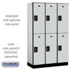 Extra Wide Designer Wood Locker - Double Tier 3 6 Feet High 18 Inches Deep Gray