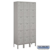 Standard Metal Locker - Six Tier Box Style 3 Wide 6 Feet High 12 Inches Deep Gray Assemble