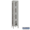 Extra Wide Vented Metal Locker - Four Tier 1 6 Feet High 15 Inches Deep Gray Unassemb