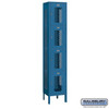 Extra Wide Vented Metal Locker - Four Tier 1 6 Feet High 15 Inches Deep Blue Unassemb