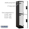 Extra Wide Designer Wood Locker - Double Tier 1 6 Feet High 21 Inches Deep Black