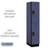 Extra Wide Designer Wood Locker - Double Tier 1 6 Feet High 21 Inches Deep Blue