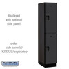 Extra Wide Designer Wood Locker - Double Tier 1 6 Feet High 21 Inches Deep Black