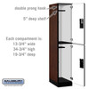 Extra Wide Designer Wood Locker - Double Tier 1 6 Feet High 21 Inches Deep Mahogany