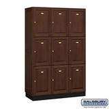 Solid Oak Executive Lockers - Triple Tier