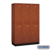 Solid Oak Executive Lockers - Double Tier