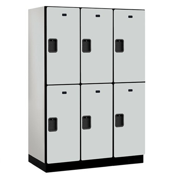 Salsbury 18" Wide Double Tier Designer Wood Locker - 3 Wide - 6 Feet High - 21 Inches Deep Salsbury 18" Wide Double Tier Designer Wood Locker - 3 Wide - 6 Feet High - 21 Inches Deep
