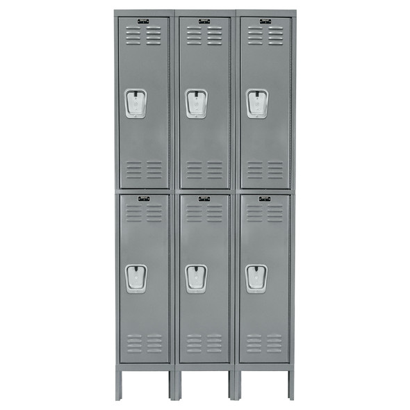 Hallowell® Premium Metal Locker - Double Tier - 3 Wide - 6 Doors