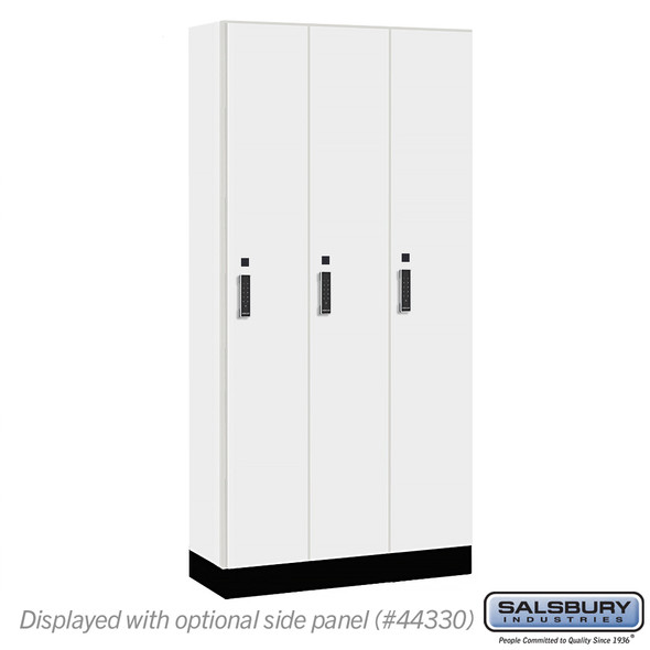 Salsbury 12" Wide Premier Wood Locker - Single Tier - 3 Wide - 6 Feet High - 15" Deep - Skyline Walnut - Electronic Locks