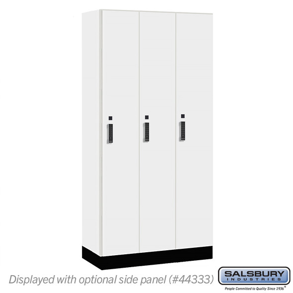 Salsbury 12" Wide Premier Wood Locker - Single Tier - 3 Wide - 6 Feet High - 18" Deep - Skyline Walnut - Electronic Locks