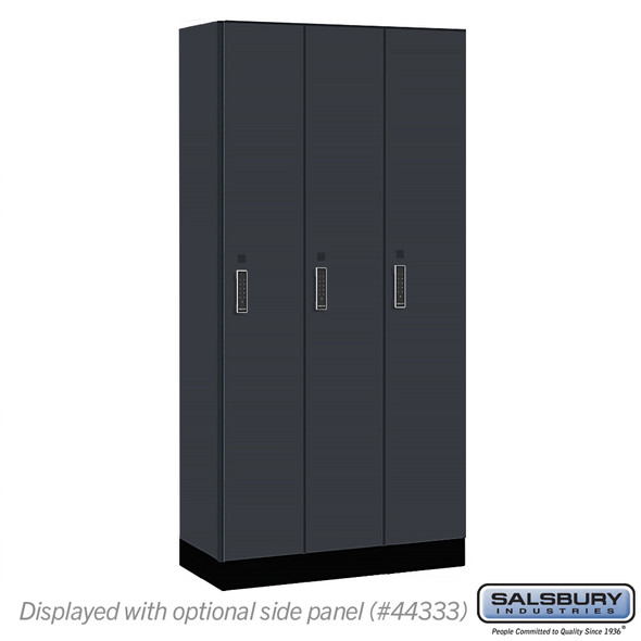 Salsbury 12" Wide Premier Wood Locker - Single Tier - 3 Wide - 6 Feet High - 18" Deep - Skyline Walnut - Electronic Locks