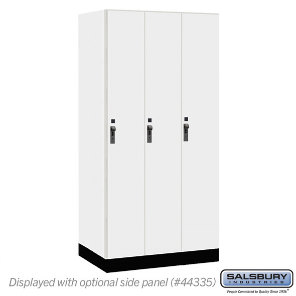 Salsbury 12" Wide Premier Wood Locker - Single Tier - 3 Wide - 6 Feet High - 21" Deep - Skyline Walnut - Hasp