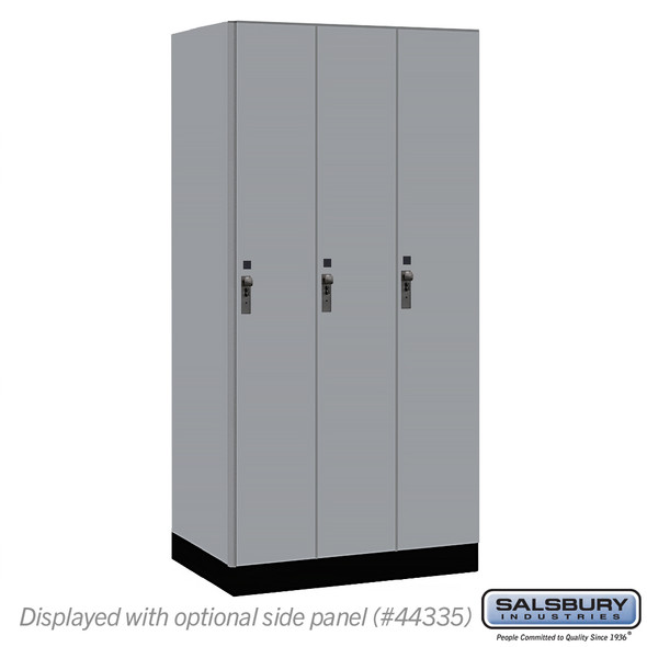 Salsbury 12" Wide Premier Wood Locker - Single Tier - 3 Wide - 6 Feet High - 21" Deep - Skyline Walnut - Hasp