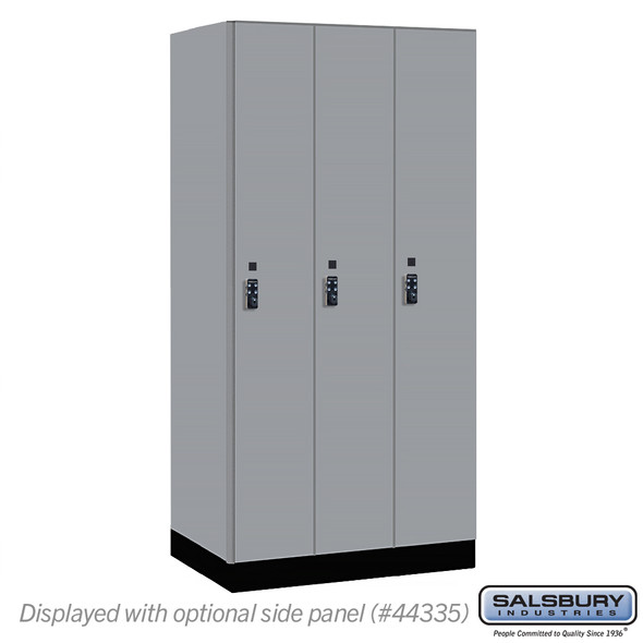 Salsbury 12" Wide Premier Wood Locker - Single Tier - 3 Wide - 6 Feet High - 21" Deep - Arctic White - Resettable Combination Locks