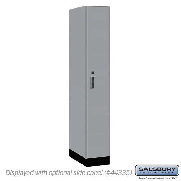 Salsbury 12" Wide Premier Wood Locker - Single Tier - 1 Wide - 6 Feet High - 21" Deep - Silver Teak - Electronic Locks