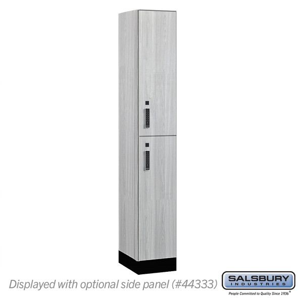 Salsbury 12" Wide Premier Wood Locker - Double Tier - 1 Wide - 6 Feet High - 18" Deep - Skyline Walnut - Electronic Locks