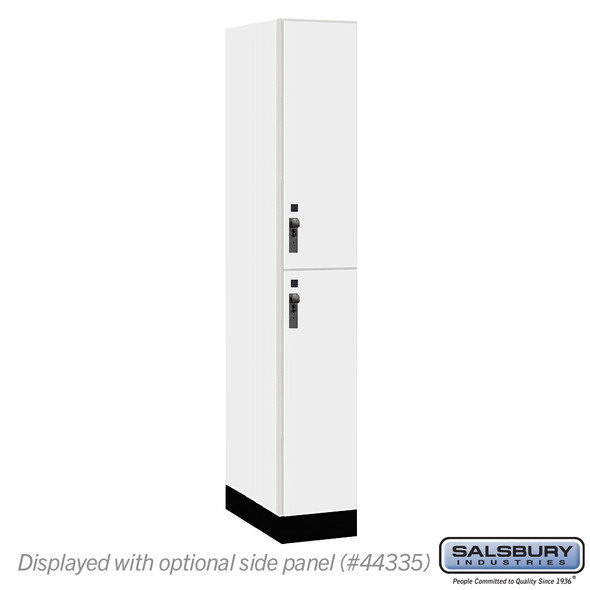 Salsbury 12" Wide Premier Wood Locker - Double Tier - 1 Wide - 6 Feet High - 21" Deep - Skyline Walnut - Hasp