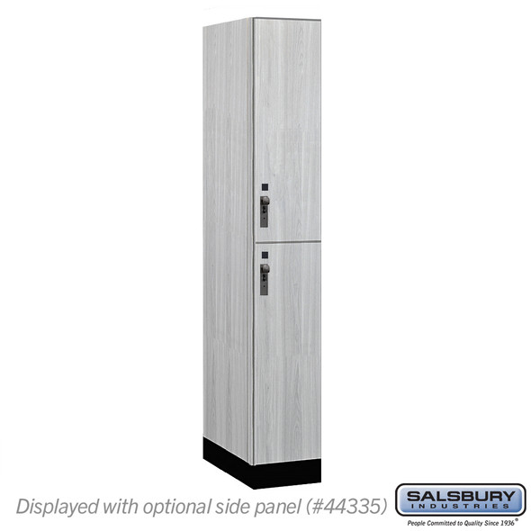 Salsbury 12" Wide Premier Wood Locker - Double Tier - 1 Wide - 6 Feet High - 21" Deep - Skyline Walnut - Hasp