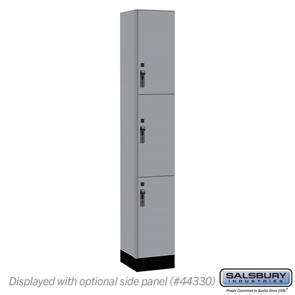 Salsbury 12" Wide Premier Wood Locker - Triple Tier - 1 Wide - 6 Feet High - 15" Deep - Skyline Walnut - Hasp